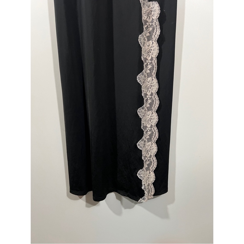 Soma Nightgown with Slit in Black with Light Pink Lace Size Small - Picture 5 of 8